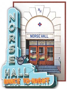 Norse Hall Sign and Door